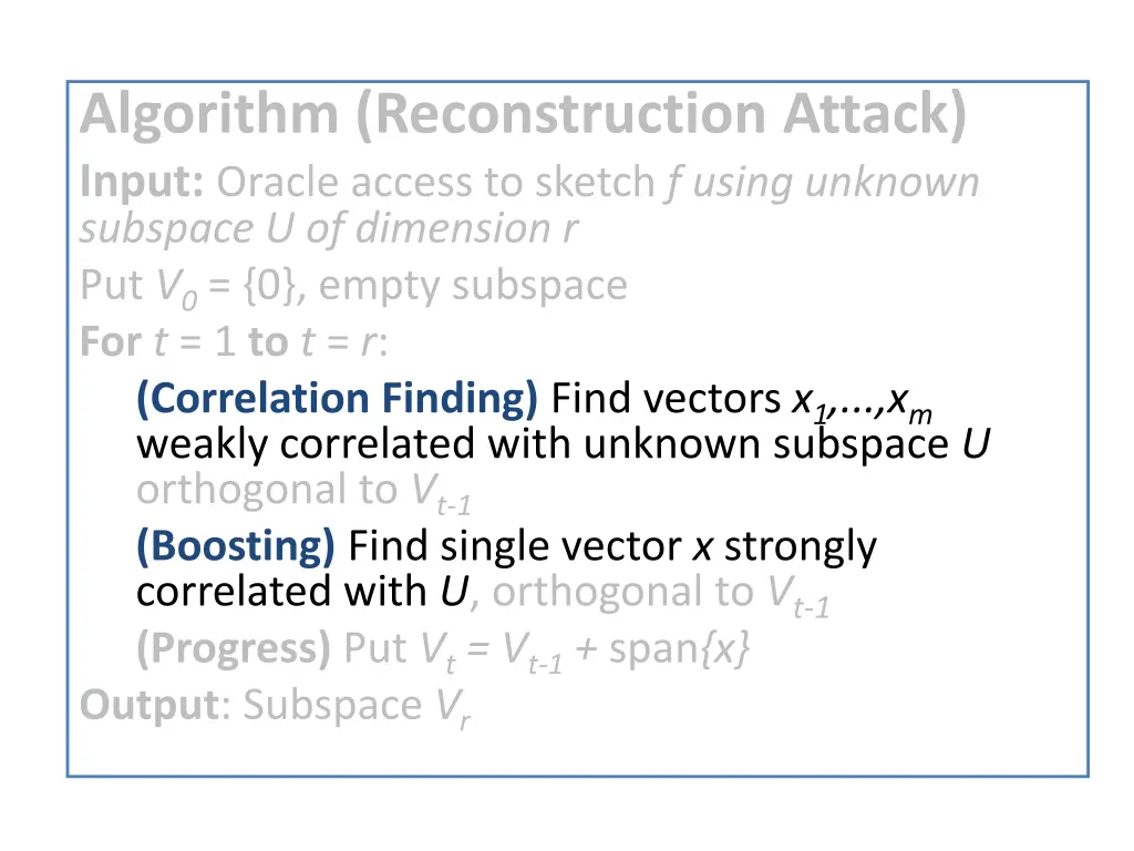 algorithm reconstruction attack input oracle 2