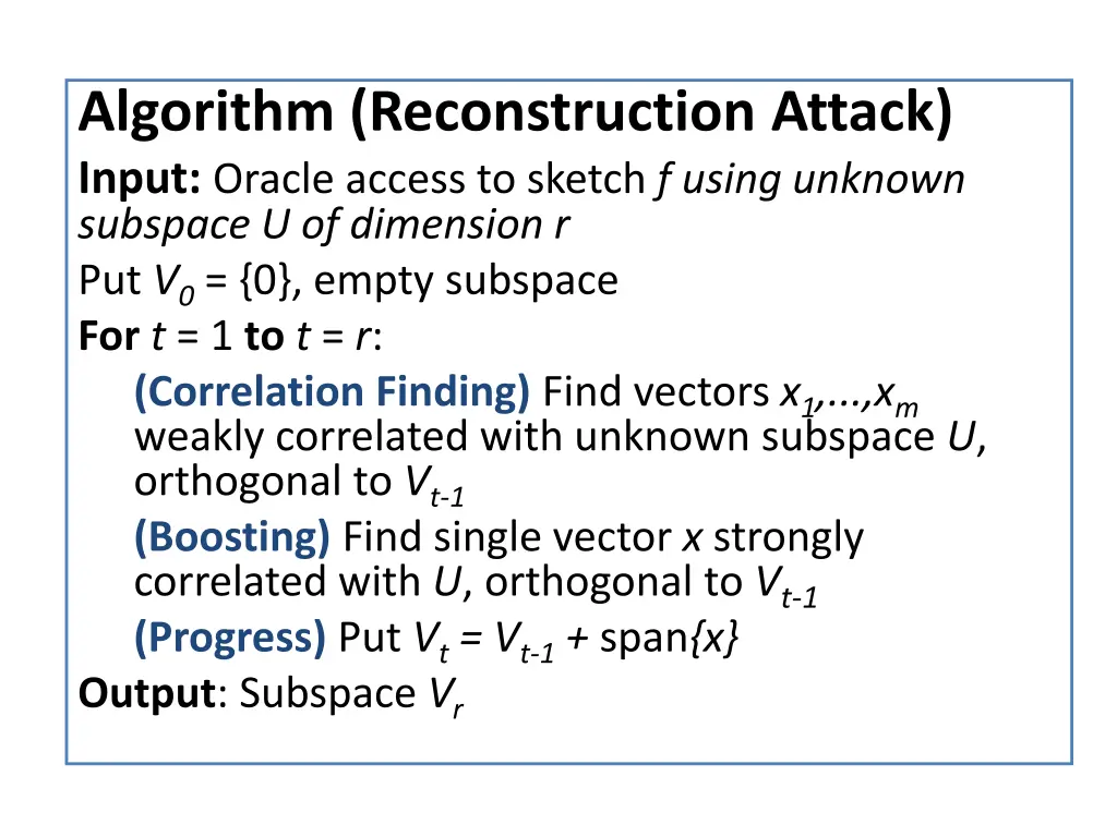 algorithm reconstruction attack input oracle 3