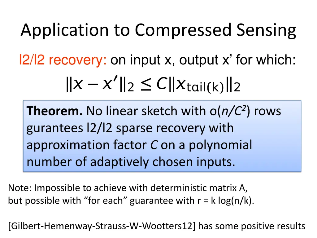 application to compressed sensing