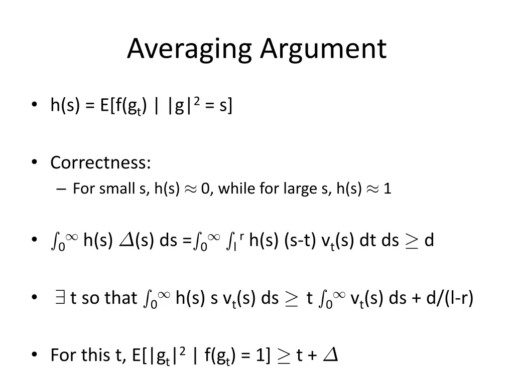 averaging argument