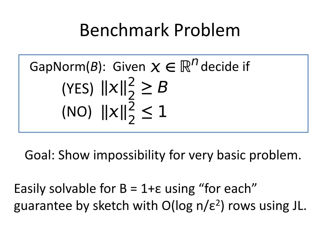 benchmark problem