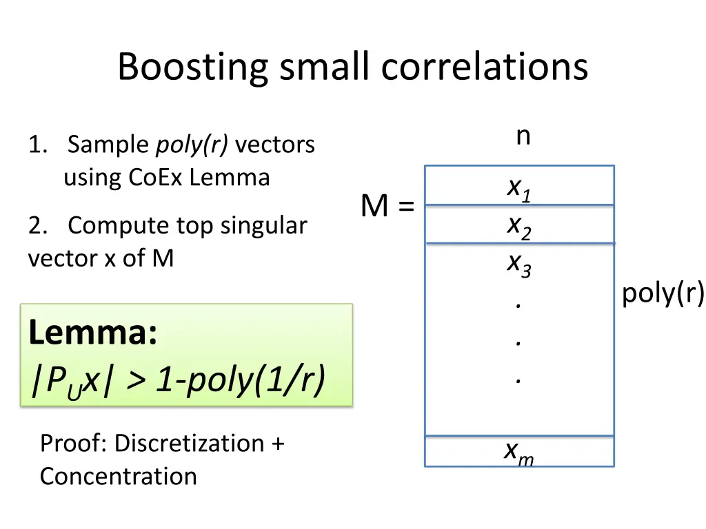 boosting small correlations