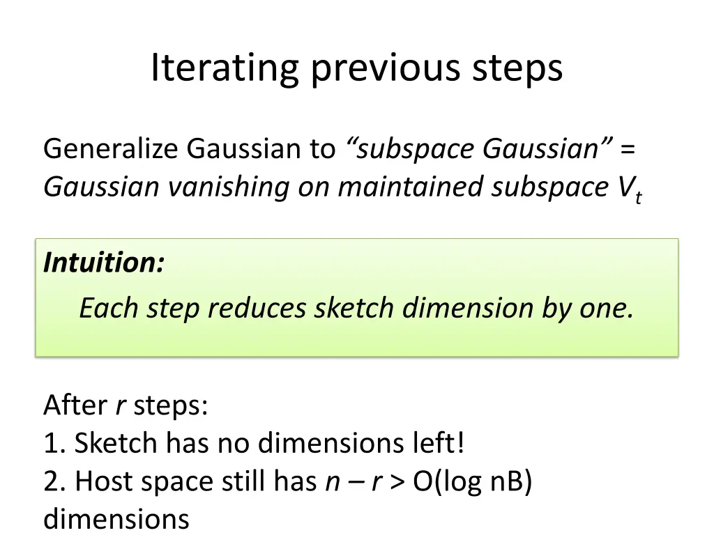 iterating previous steps