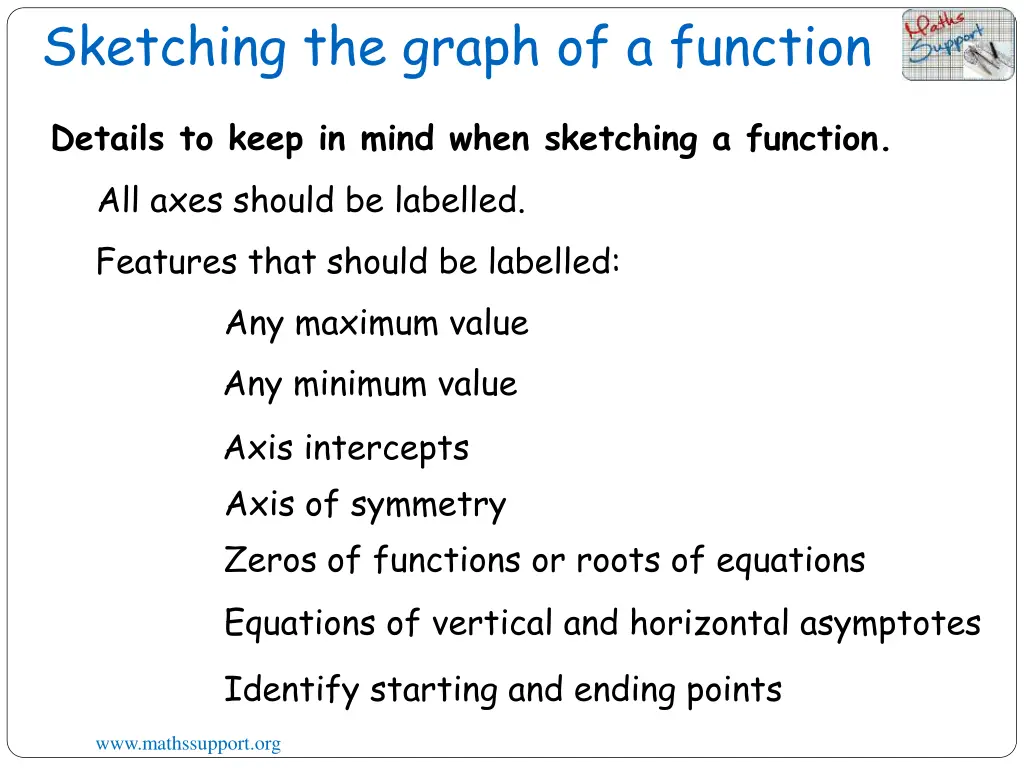 sketching the graph of a function