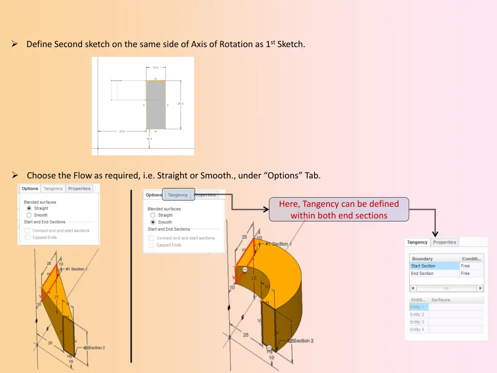 define second sketch on the same side of axis