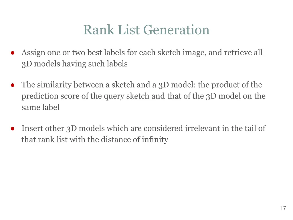 rank list generation