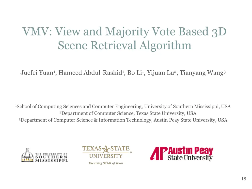 vmv view and majority vote based 3d scene