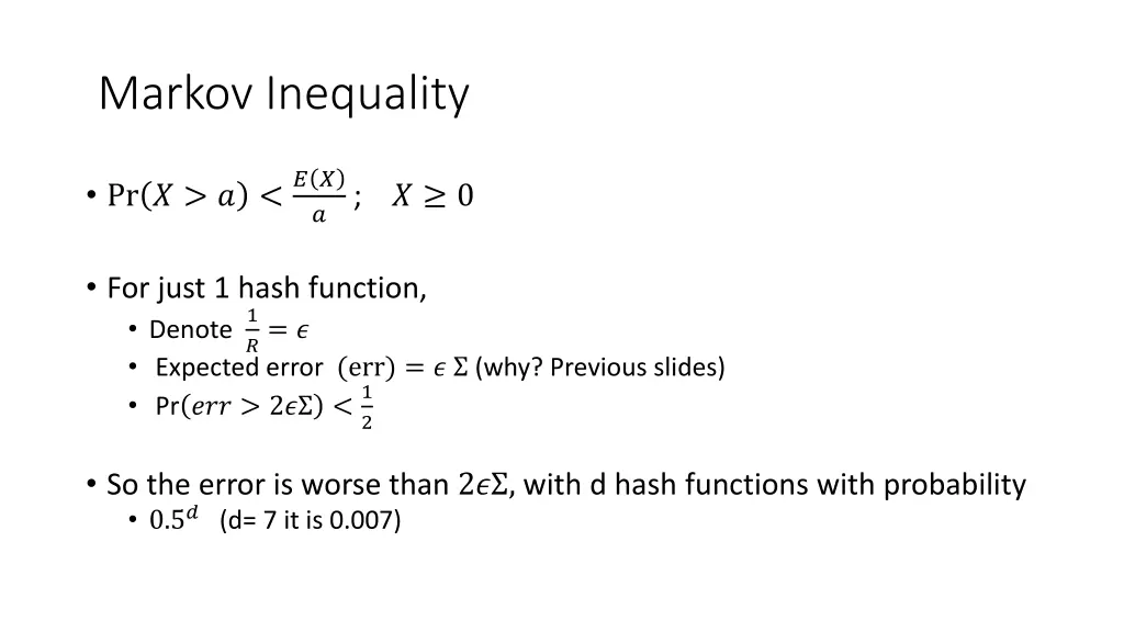 markov inequality