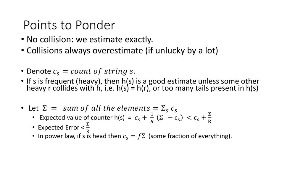 points to ponder no collision we estimate exactly