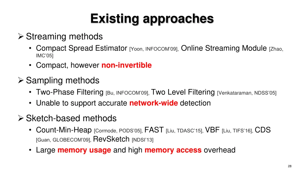 existing approaches