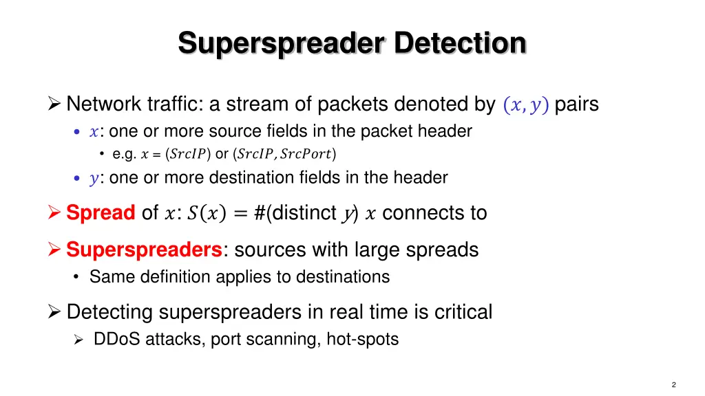 superspreader detection