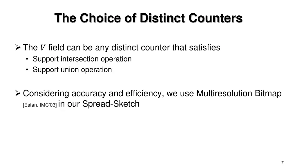 the choice of distinct counters