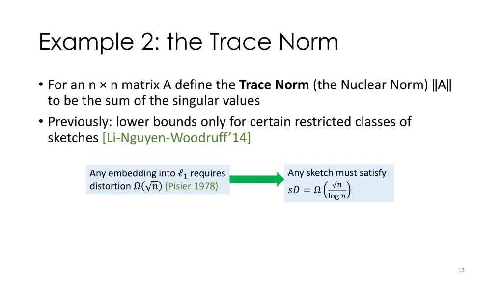 example 2 the trace norm