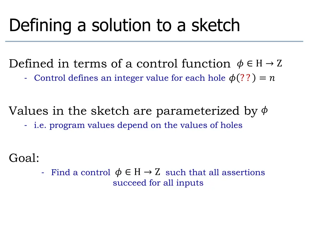 defining a solution to a sketch