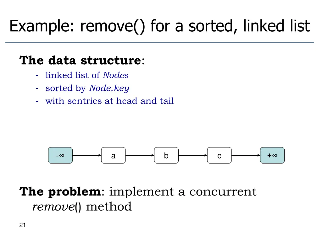 example remove for a sorted linked list