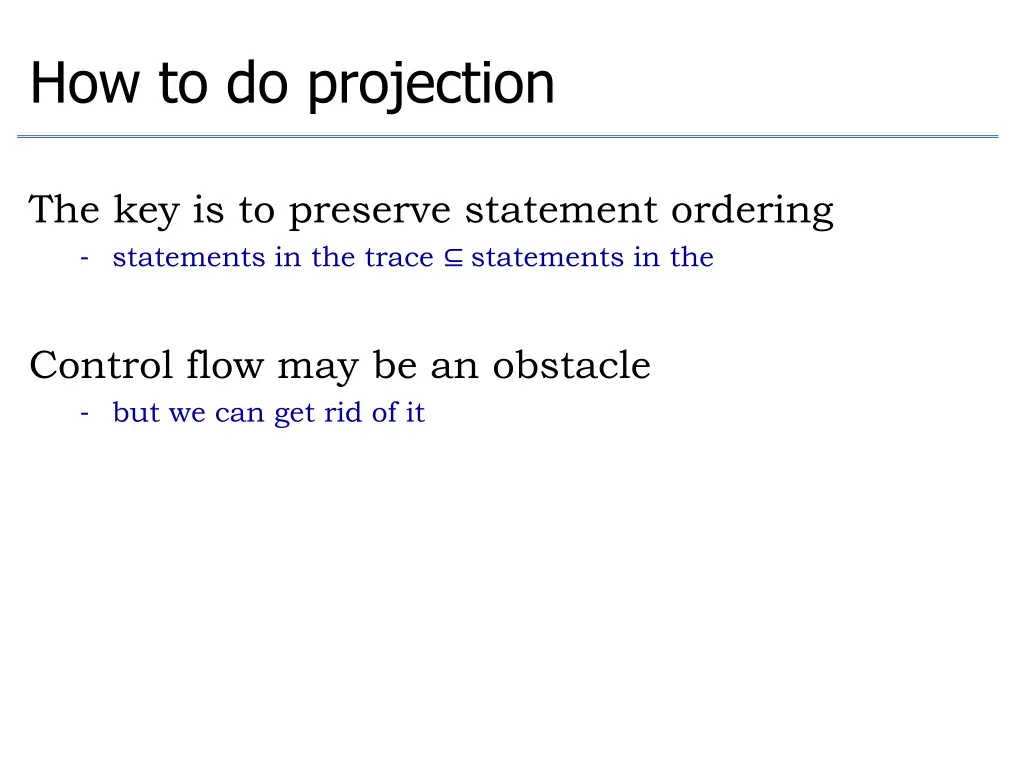 how to do projection