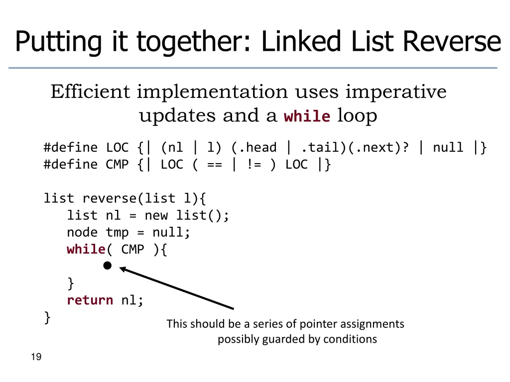 putting it together linked list reverse 1