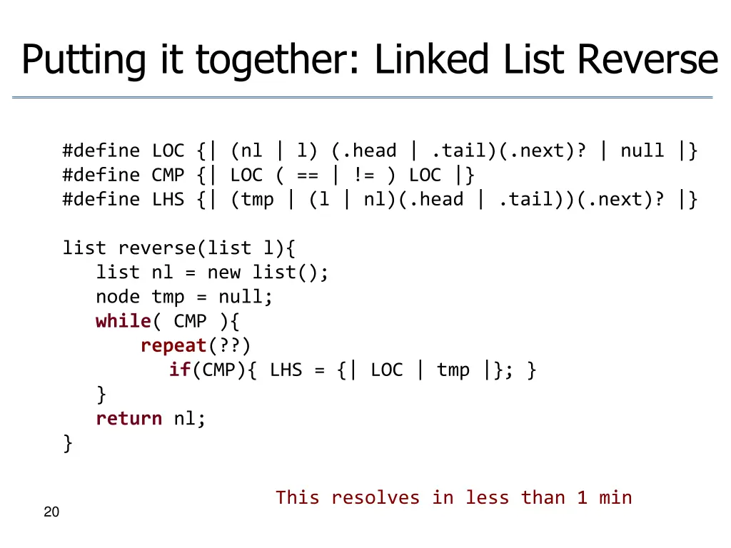 putting it together linked list reverse 2