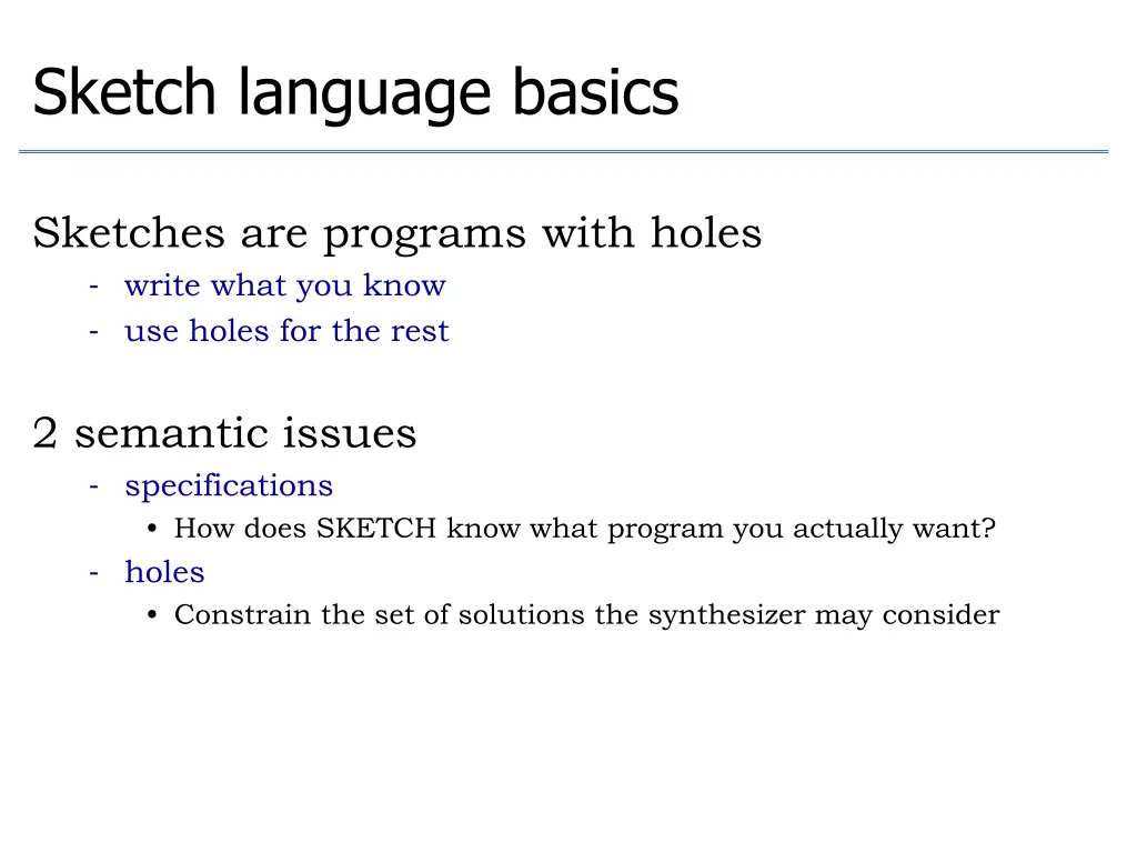 sketch language basics