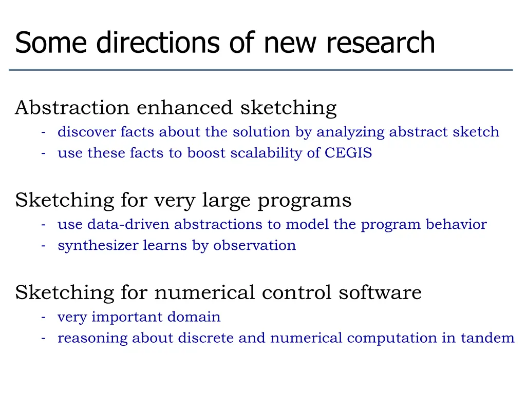 some directions of new research