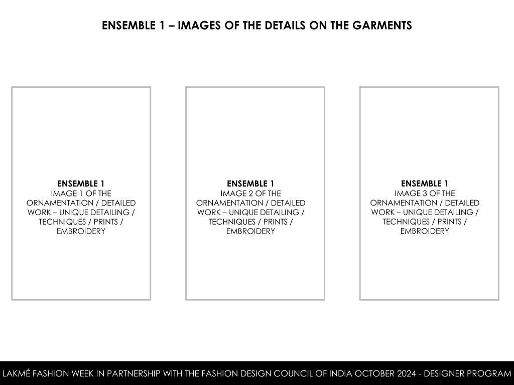 ensemble 1 images of the details on the garments