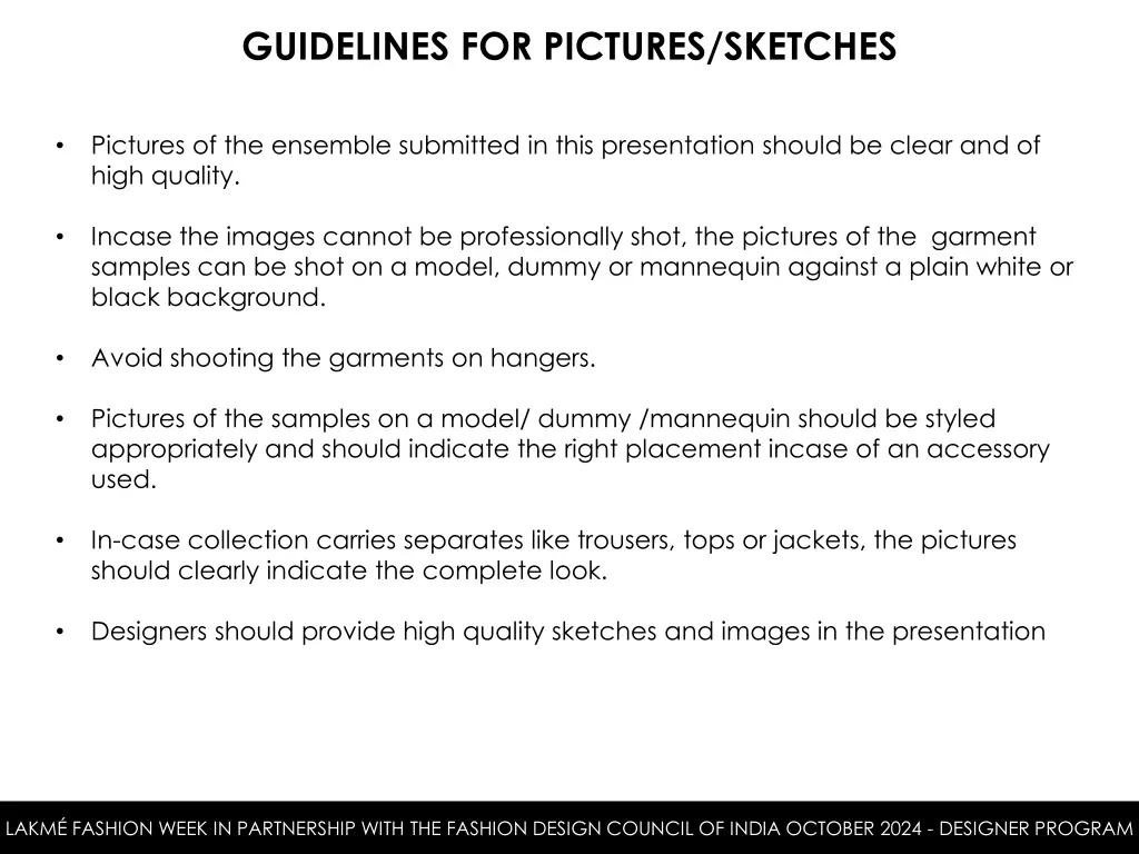 guidelines for pictures sketches