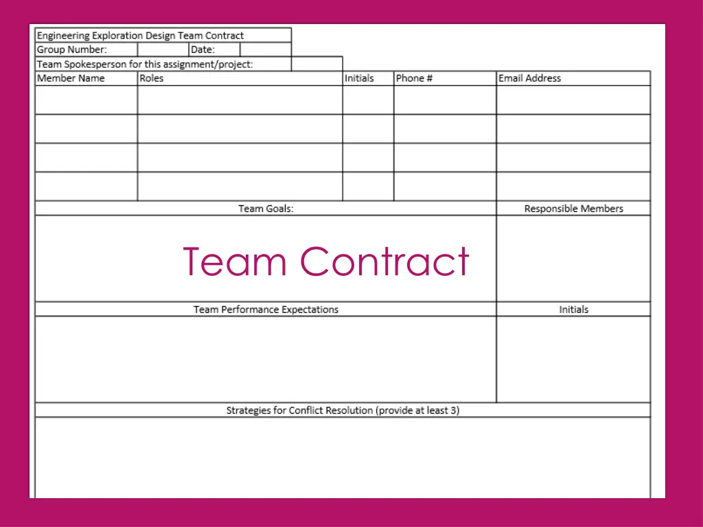 team contract