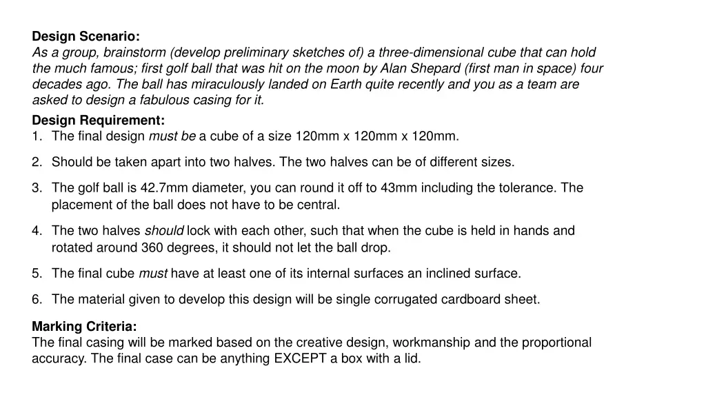 design scenario as a group brainstorm develop