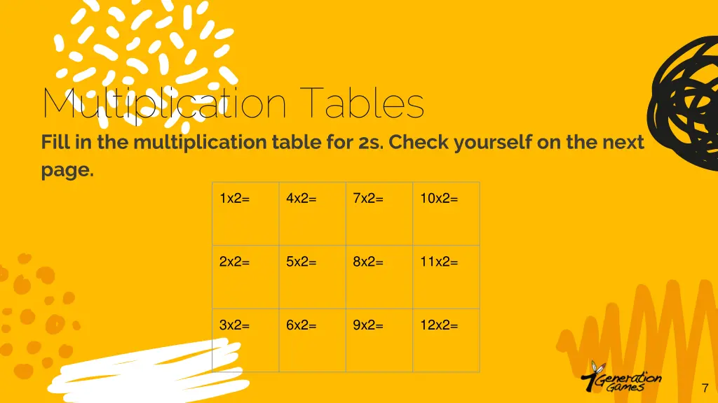 multiplication tables fill in the multiplication