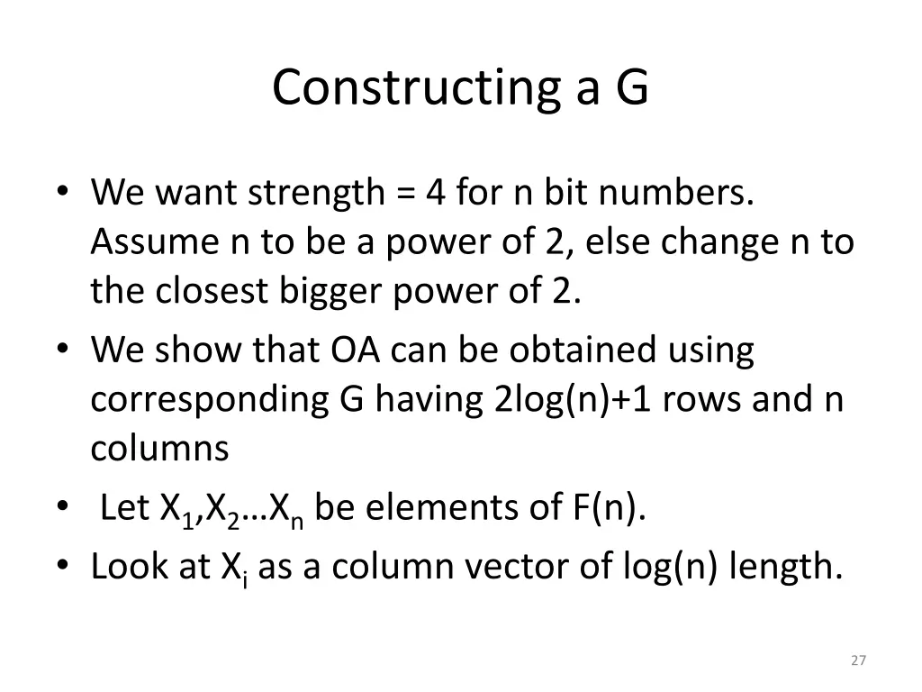 constructing a g