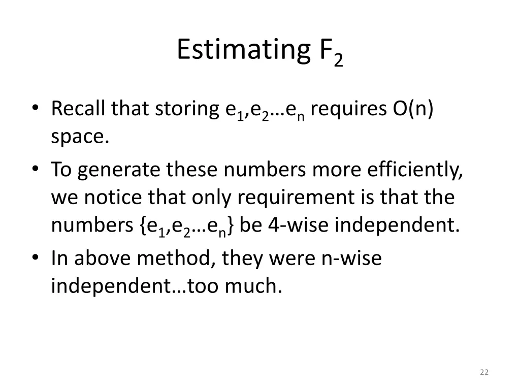 estimating f 2 1