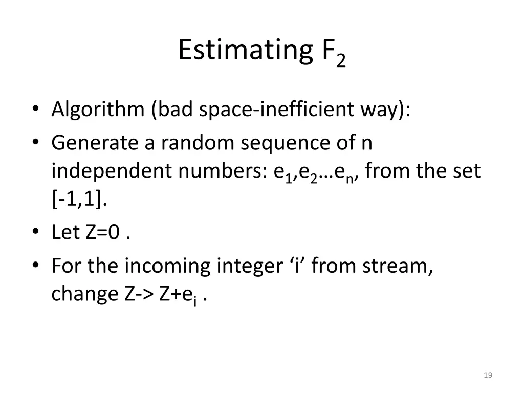 estimating f 2