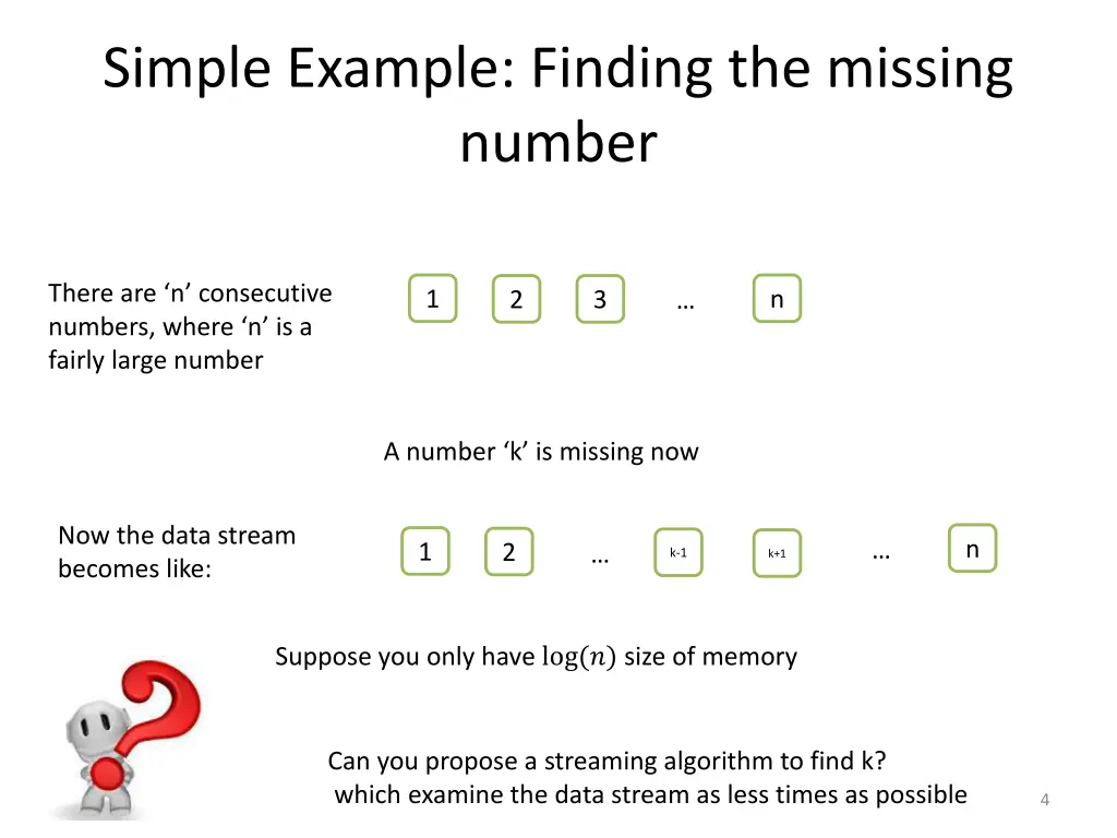 simple example finding the missing number