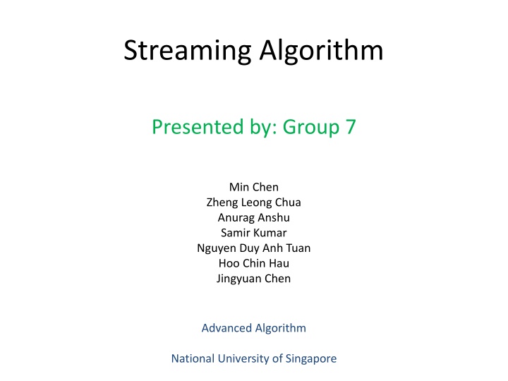 streaming algorithm