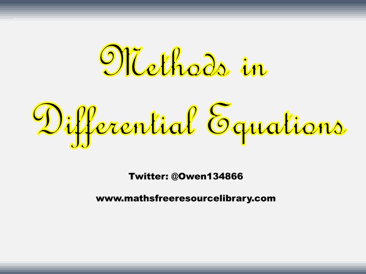 methods in methods in differential equations