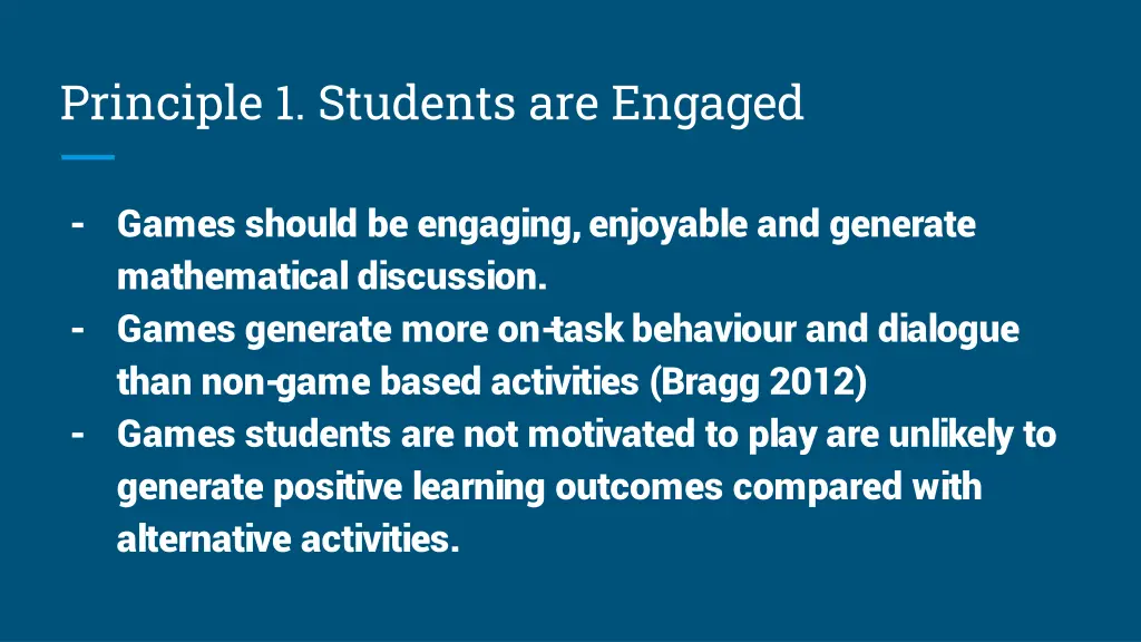 principle 1 students are engaged