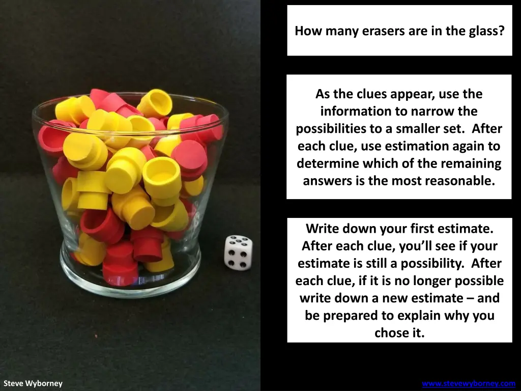 how many erasers are in the glass 1