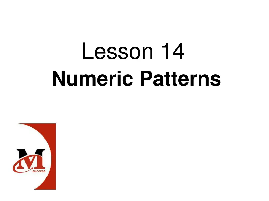 lesson 14 numeric patterns 1