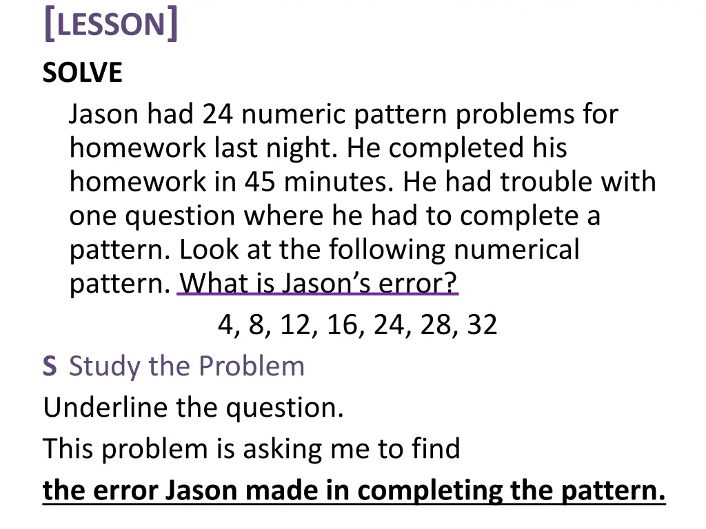 lesson solve jason had 24 numeric pattern