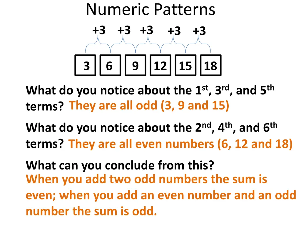 numeric patterns 3 3 3