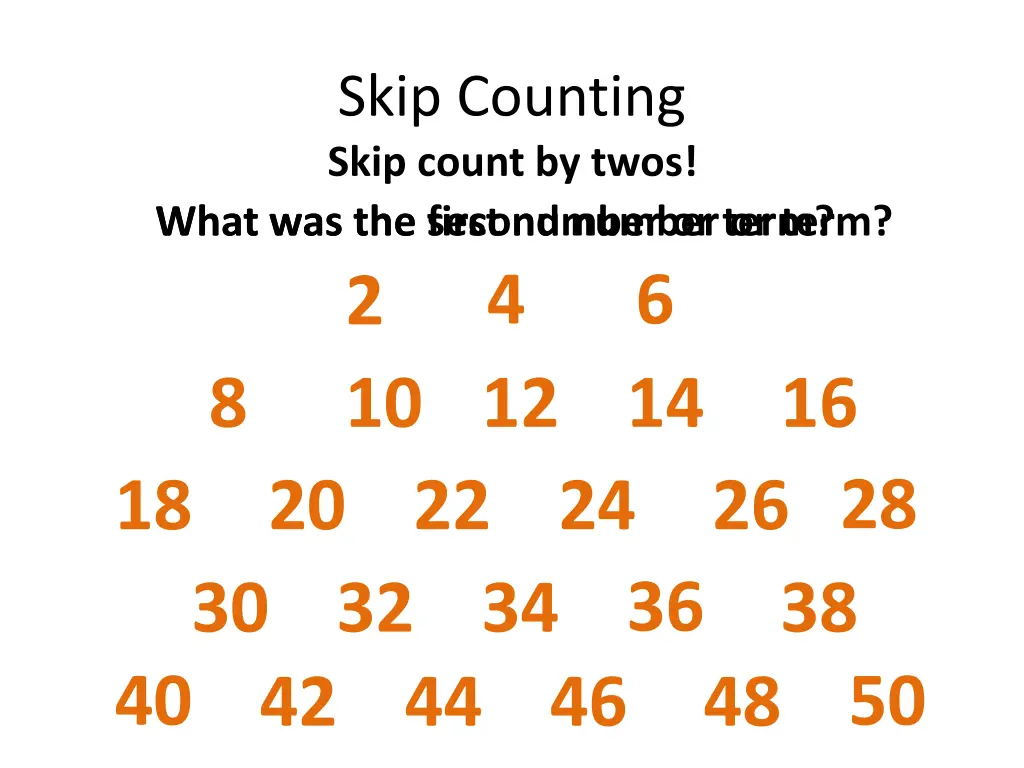 skip counting skip count by twos what