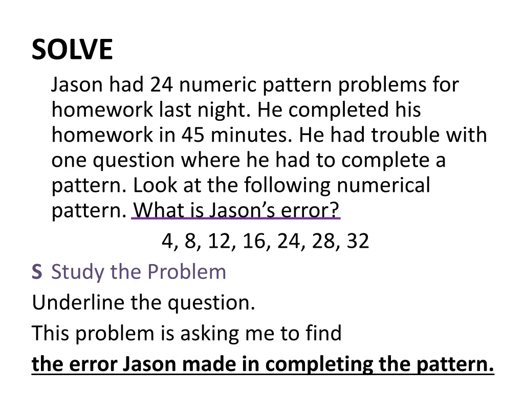 solve jason had 24 numeric pattern problems