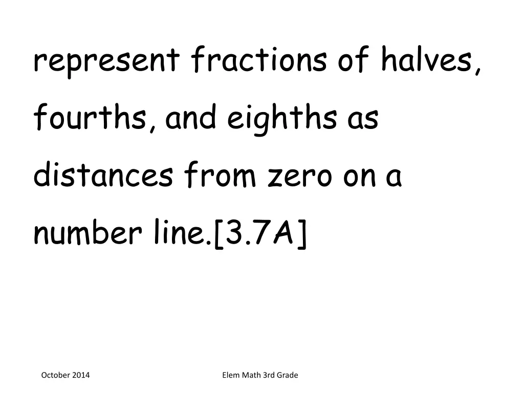 represent fractions of halves fourths and eighths