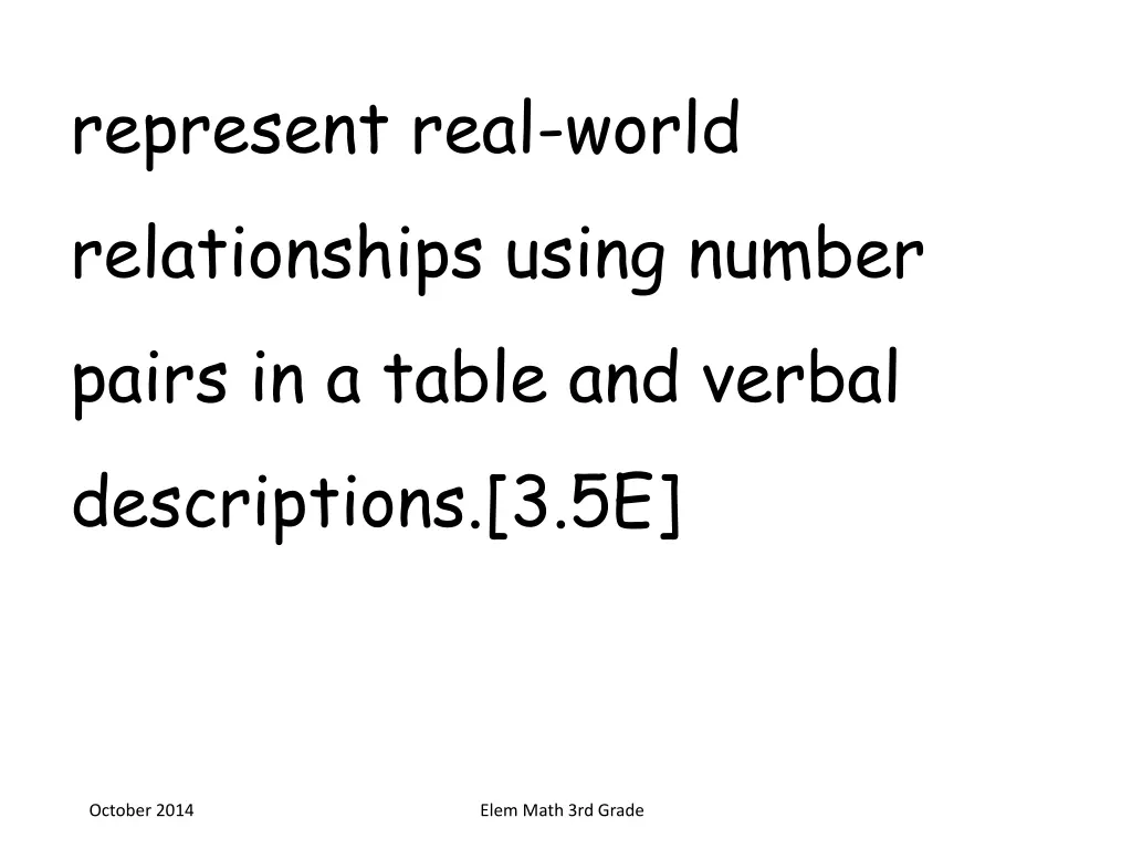 represent real world relationships using number