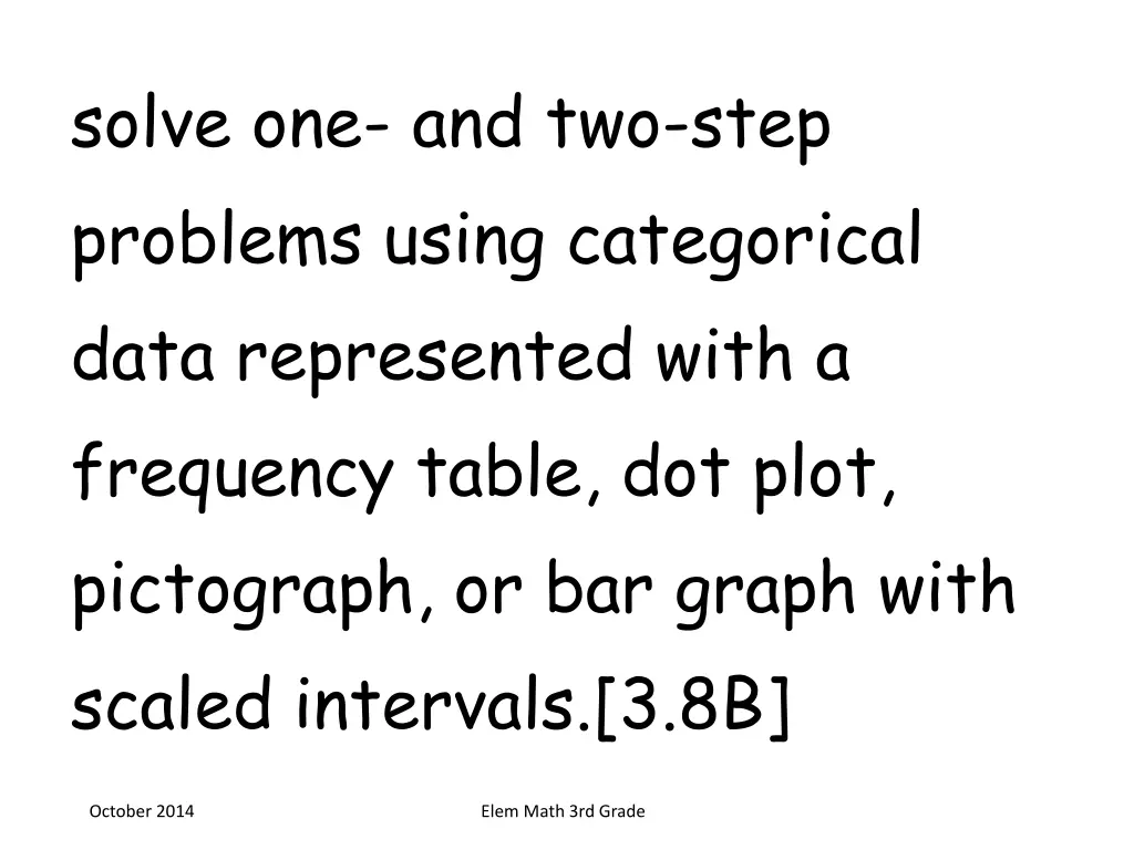 solve one and two step problems using categorical