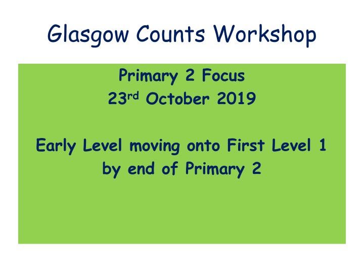 glasgow counts workshop