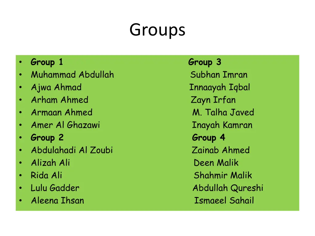 groups