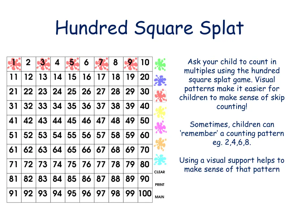 hundred square splat