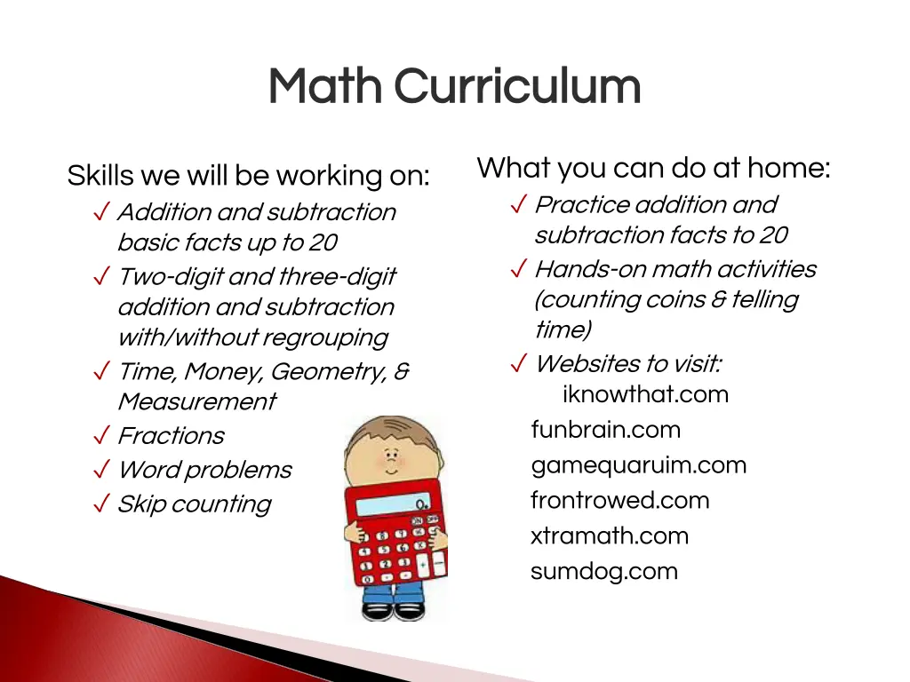 math curriculum math curriculum