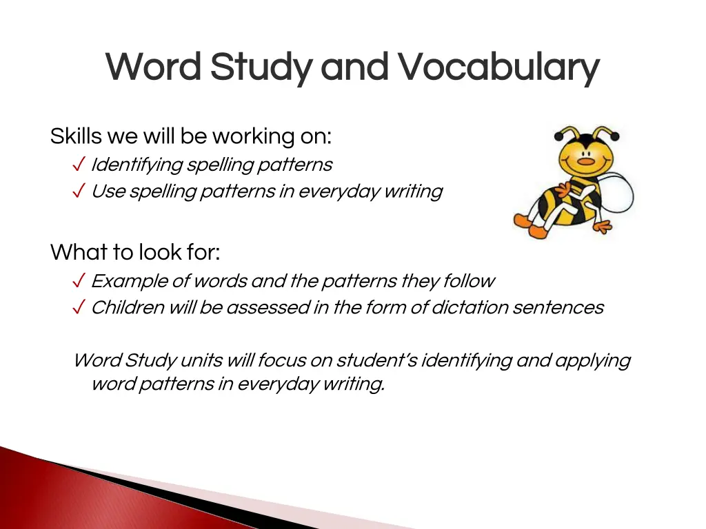 word study and vocabulary word study